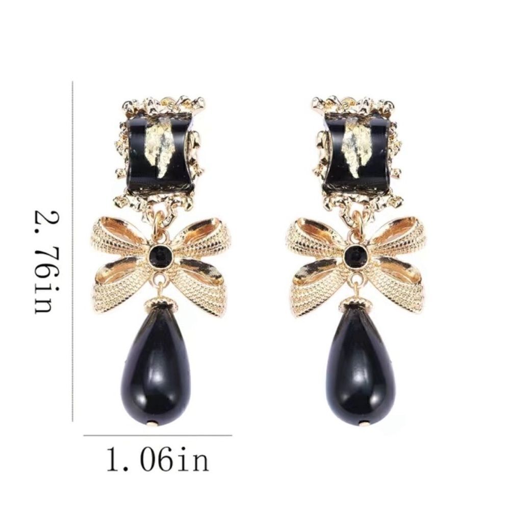 Bow dangle earrings N189